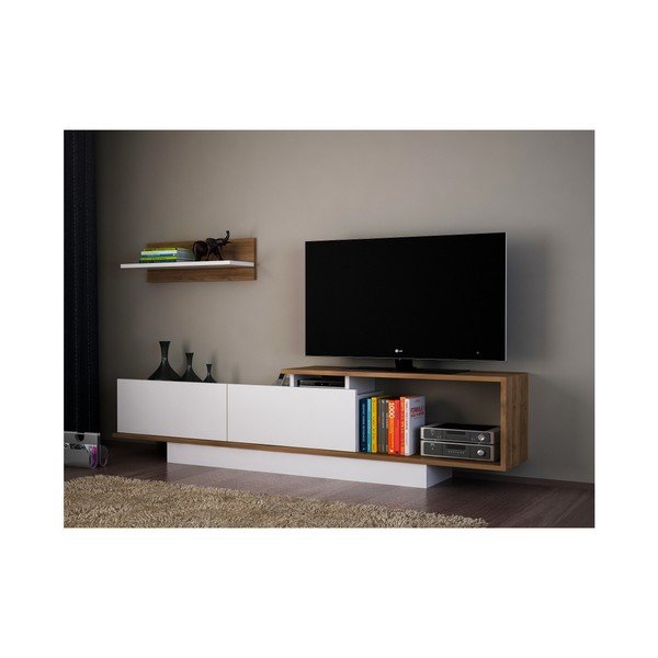 Valge TV-komplekt 180x55x30 cm Asos – Woody Fashion-image-3