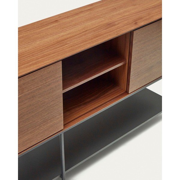 Pähklipuu dekooriga madal kummut 195x80 cm Vedrana - Kave Home-image-3