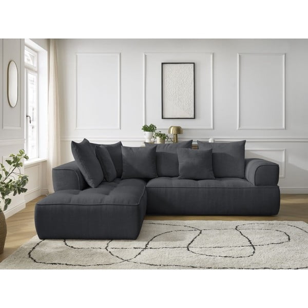 Tumehall šenill-nurgadiivan (vasak nurk/L-kujuline) Whesley - Bobochic Paris-image-1