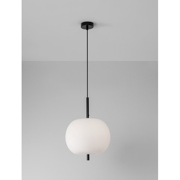 Valge/must klaasist ripplamp ø 30 cm Lato - Nova Luce-image-3