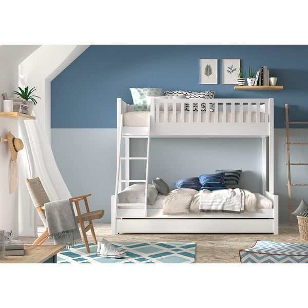 Valge männipuidust laste narivoodi koos panipaigaga 140x200/90x200 cm SCOTT – Vipack-image-3