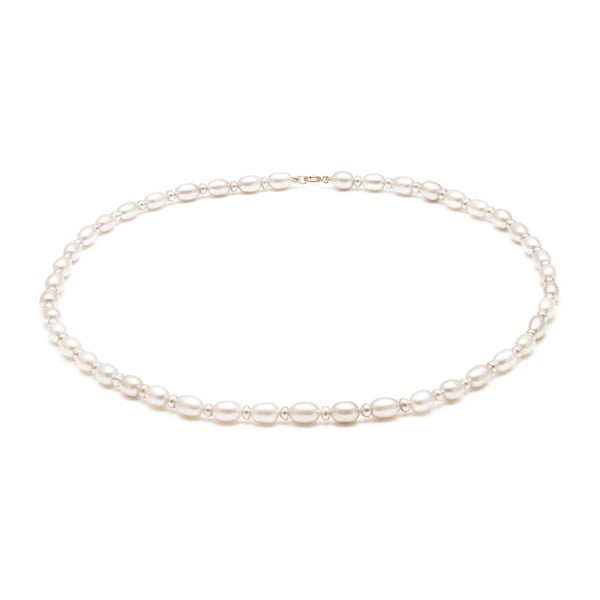 Bílý perlový náhrdelník GemSeller Mans