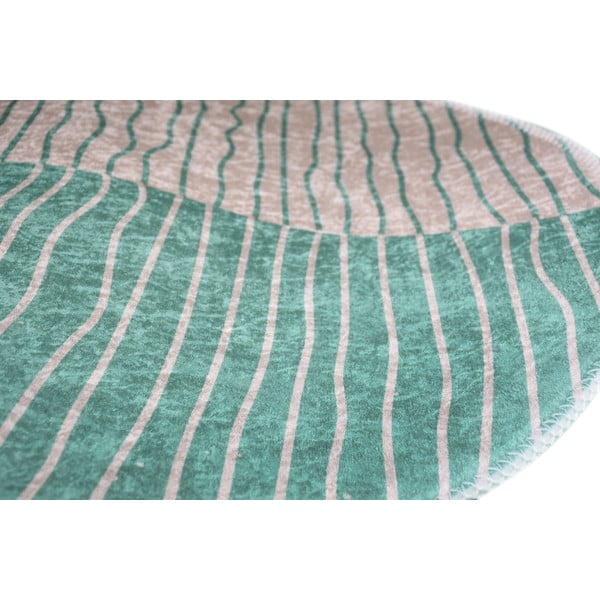 Türkiissinine-kreem pestav ümmargune vaip ø 120 cm Yuvarlak - Vitaus-image-2