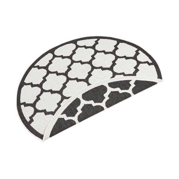 Must ja kreemjas õuevaip , ⌀ 200 cm Palermo - NORTHRUGS-image-3