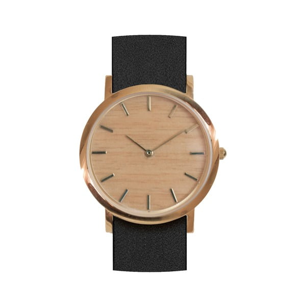 Černé dřevěné hodinky Analog Watch Co. Classic