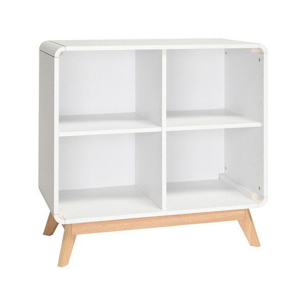 Valge raamaturiiul 75x75 cm Caitlin - Støraa-image-2