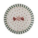 Valge jõulumotiiviga magustoidutaldrik kivikeraamikast, ø 16 cm Yule - Bloomingville