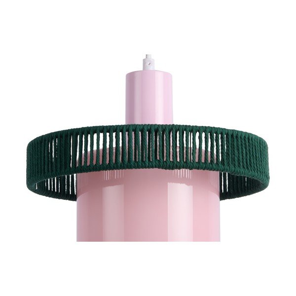 Tumeroheline/roosa klaasist ripplamp ø 25 cm Firenze Long - Leitmotiv-image-1