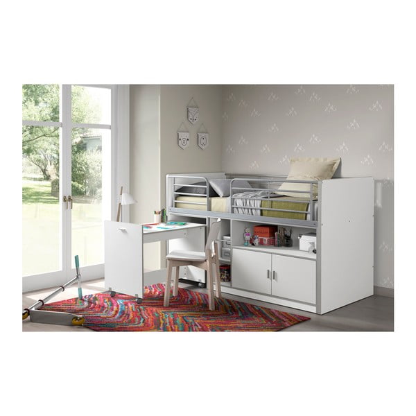 Bílá palanda s vysouvacím stolkem a úložným prostorem Vipack Bonny, 200 x 90 cm-image-1