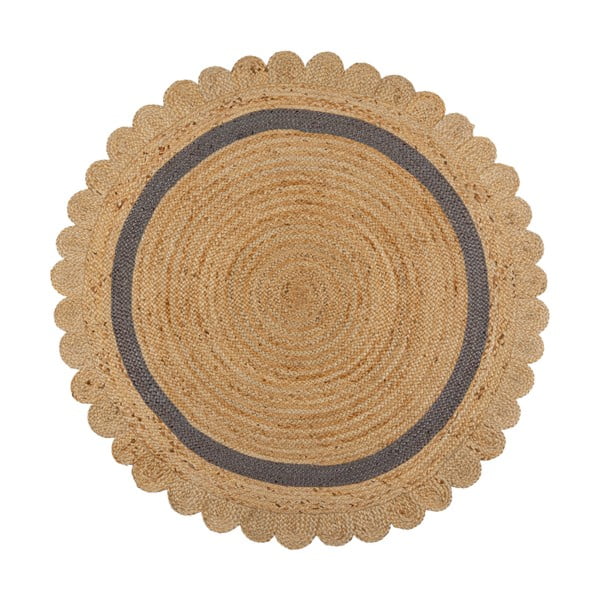 Hall käsitsi kootud džuudist ümmargune vaip ø 160 cm Grace Grey - Flair Rugs