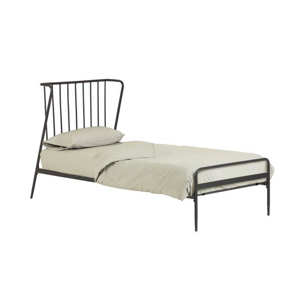 Must metallist voodi , 90 x 190 cm Narlu - Kave Home-image-3