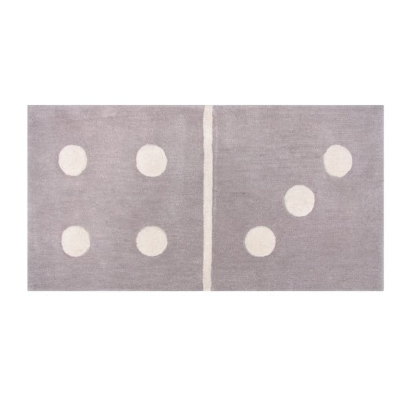 Dětský šedý koberec Domino, 60x120 cm