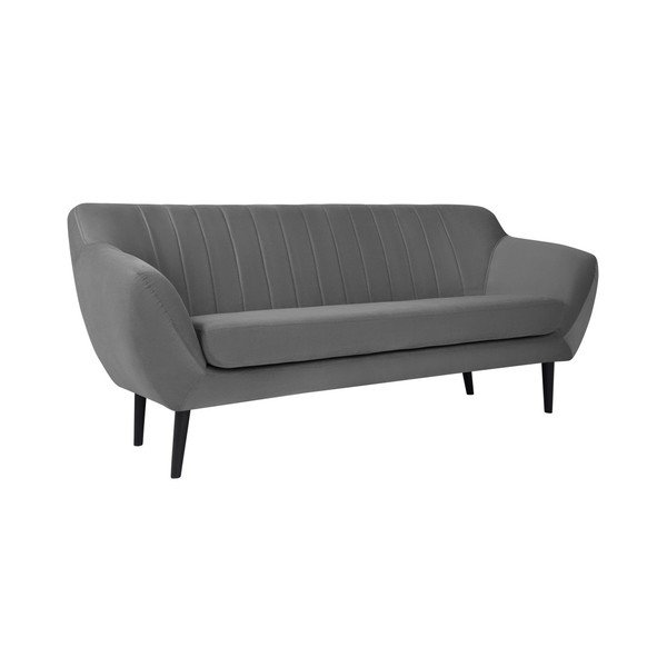 Šedá pohovka pro tři Mazzini Sofas Toscane, černé nohy-image-1