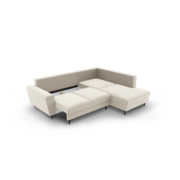 Beež sametist panipaigaga nurgadiivanvoodi (parem nurk/"L"-kujuline) Kyoto - Cosmopolitan Design-image-3