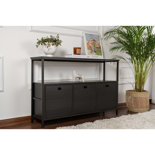 Must konsoollaud 29,5x120 cm Solace - Kalune Design-image-1