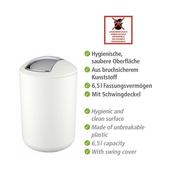 Valge plastikust prügikast 6,5 l Brasil - Wenko-image-3