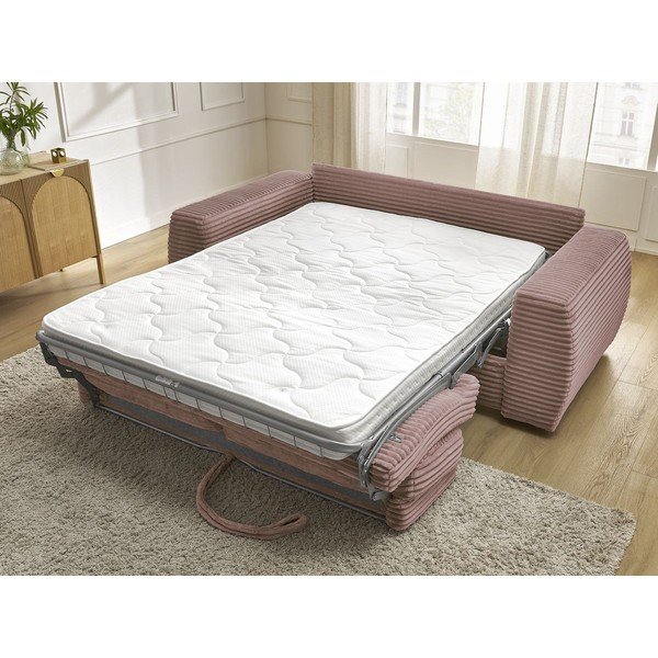 Roosa velvetist diivanvoodi 240 cm Hugo - Bobochic Paris-image-1
