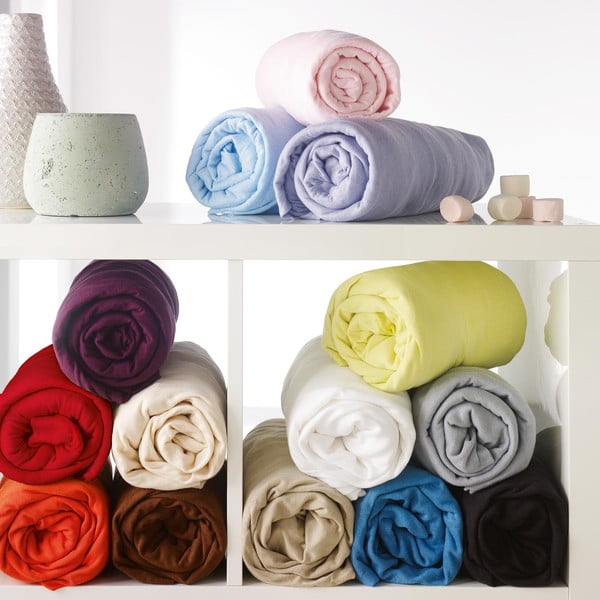 Roosa trikotaažist kummiga lina 160x200 cm Jersy - douceur d'intérieur-image-3