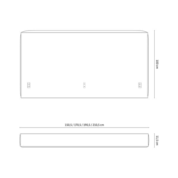 Helehall polsterdatud voodi peats 249x100 cm Olivia – Micadoni-image-4