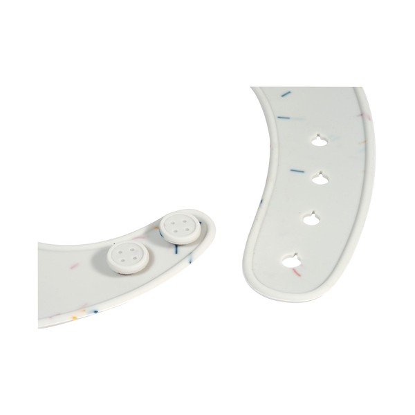 Valge silikoonist rinnatüki tasku Bib Confetti - Kindsgut-image-4