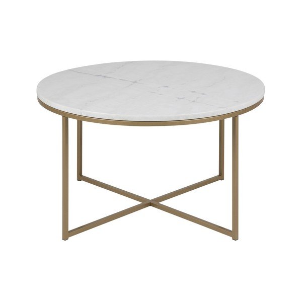 Valge ümmargune kohvilaud ø 80 cm Alisma - Actona-image-1