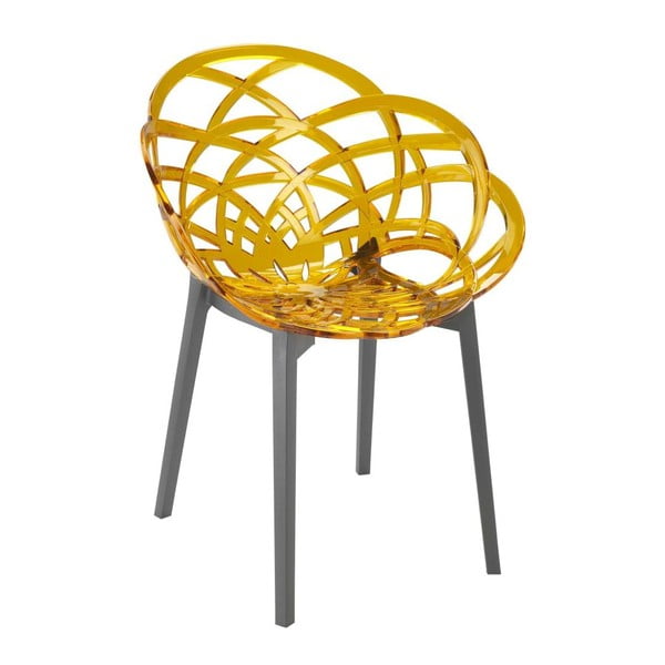 Židle Flora antracit/amber