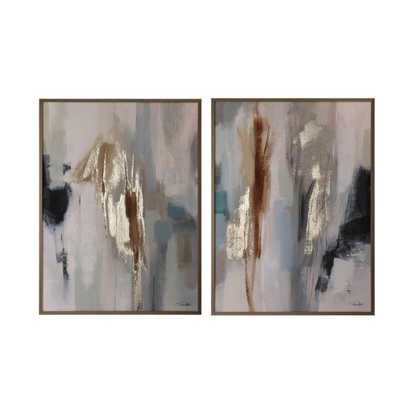 Trükitud/käsitsi maalitud elementidega maalid komplektis 2 raamiga/lõuendil 60x80 cm Gallery - Bizzotto