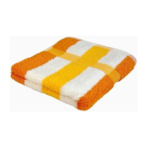 Ručník New York Strips Orange/White/Yellow, 70x140 cm