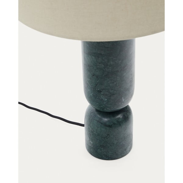 Tumeroheline-beež marmorist lauavalgusti tekstiilist varjuga (kõrgus 57 cm) Vex - Kave Home-image-3