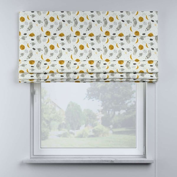 Kollane ja valge laste ruloo 170x100 cm Magic - Yellow Tipi-image-1