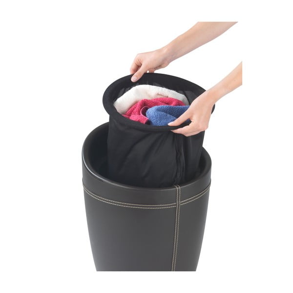 Must pesukorv ja pesukast ühes Linen Look, 20 l Candy - Wenko-image-2