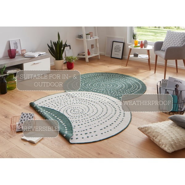 Roheline kahepoolne õuevaip , Ø 200 cm Bali - NORTHRUGS-image-4
