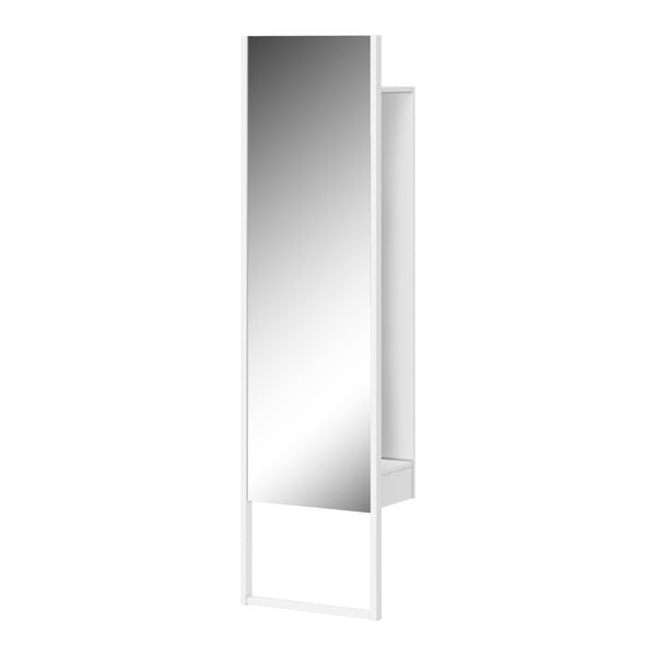 Stojací zrcadlo s policí a bílým rámem Germania Monteo, výška 194 cm