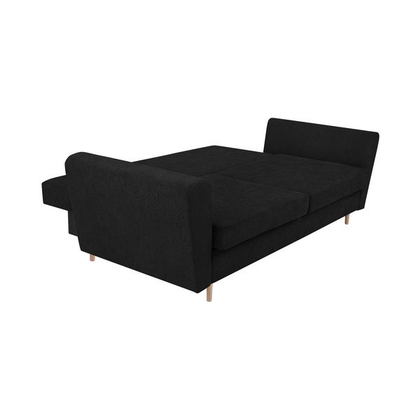 Černá třímístná rozkládací pohovka s úložným prostorem Cosmopolitan Design Grenoble-image-4