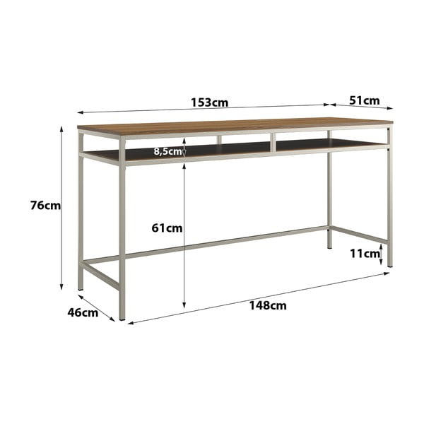 Töölaud 51x153 cm Bradford - Støraa-image-2