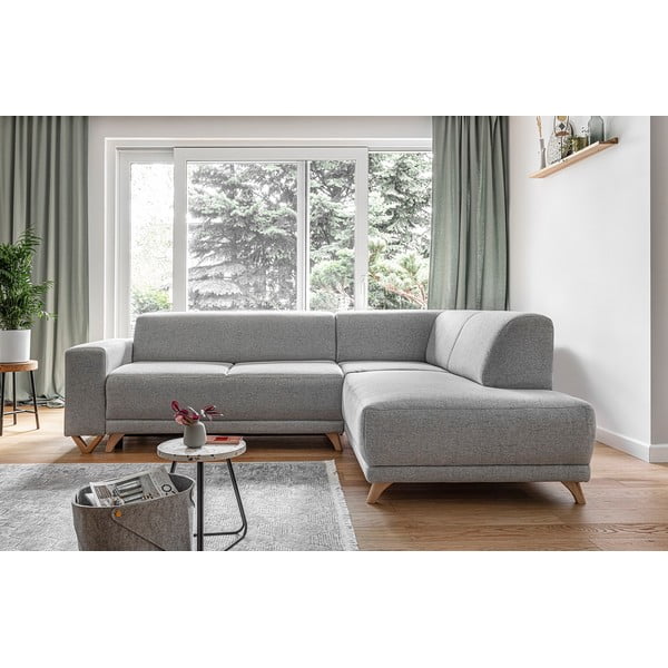 Helehall nurgadiivanvoodi panipaigaga (parempoolne/L-kujuline) Classy Sophie – Miuform-image-1