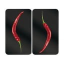 Klaasist pliidikatte komplekt 2 tk, 52 x 30 cm Peperoni - Wenko