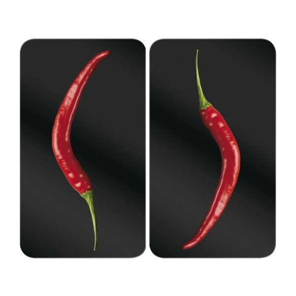 Klaasist pliidikatte komplekt 2 tk, 52 x 30 cm Peperoni - Wenko