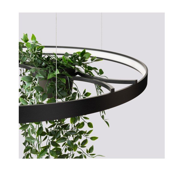 Must alumiiniumist LED-rippvalgusti ø 78 cm RIO - Thoro-image-3