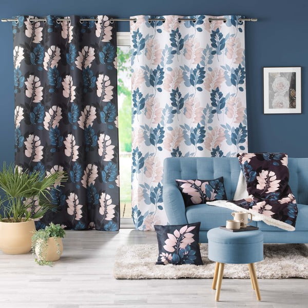 Tumesinine kardin 140x260 cm Belline - douceur d'intérieur-image-3