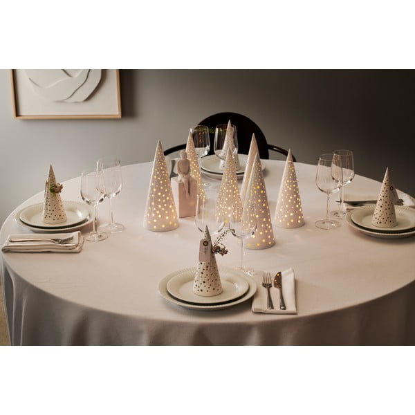 Valge jõuluküünla hoidja, valmistatud luuportselanist , kõrgus 30 cm Nobili - Kähler Design-image-3