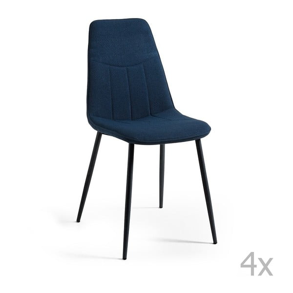 Sada 4 tmavě modrých jídelních židlí La Forma Trecs