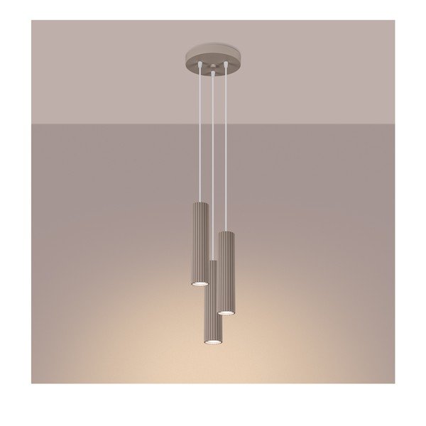 Hallikaspruun metallist rippvalgusti ø 19,5 cm Gleam - Sollux-image-4