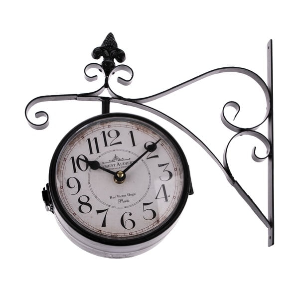 Černé oboustranné závěsné hodiny Dakls, délka 31 cm