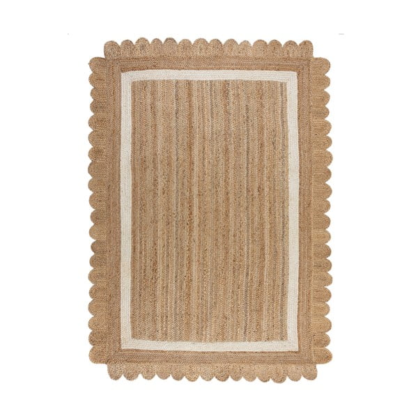 Elevandiluu värvi käsitsi kootud džuudist vaip 120x170 cm Grace White - Flair Rugs