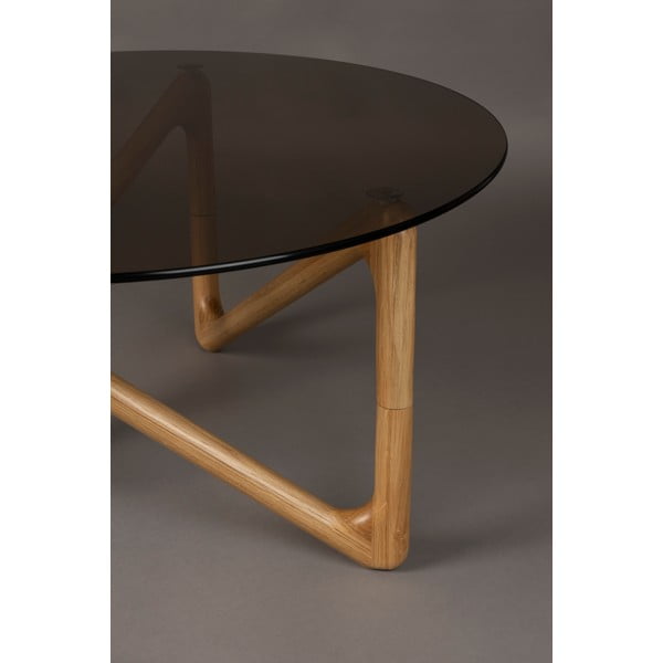 Ümmargune klaasplaadiga diivanilaud ø 80 cm Naia - Dutchbone-image-3
