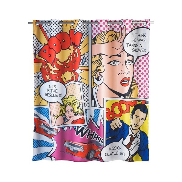 Värviline dušikardin Pop Art, 180 x 200 cm Comfort Flex - Wenko