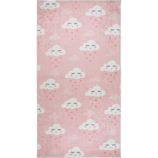 Heleroosa pestav laste vaip 100x160 cm Pink Clouds - Vitaus