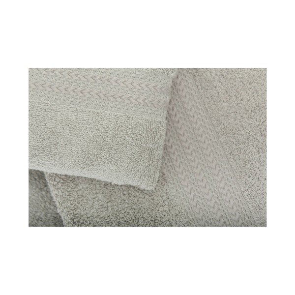 Set 2 šedých bavlněných ručníků a osušky ze 100% bavlny Rainbow Gris-image-1