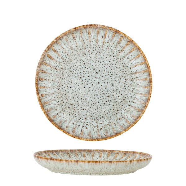 Sinine/beež kivikeraamikast serveerimistaldrik ø 17 cm Fleur - Bloomingville-image-3